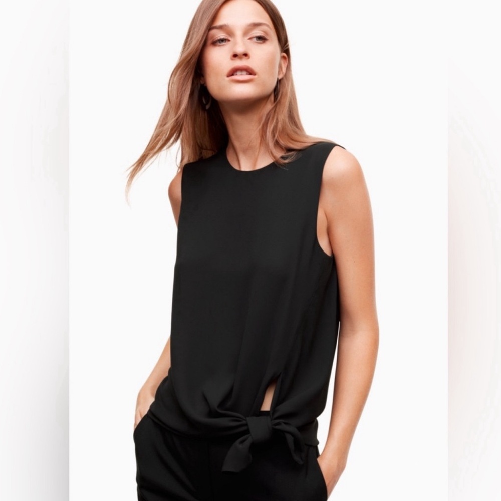 Babaton Hopkins Tie front sleeveless blouse XS.